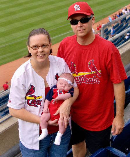 Ambre Weston at a St. Louis Cardinals Baseball Game