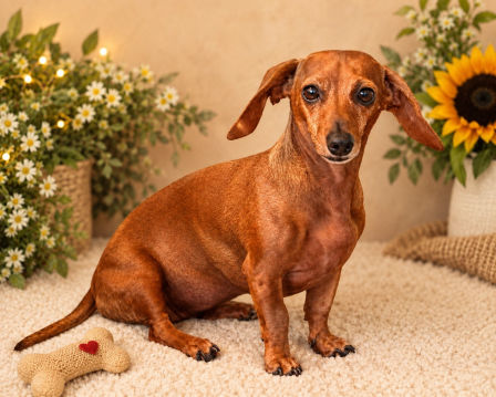 Ambre Weston's pet dachshund, Scout
